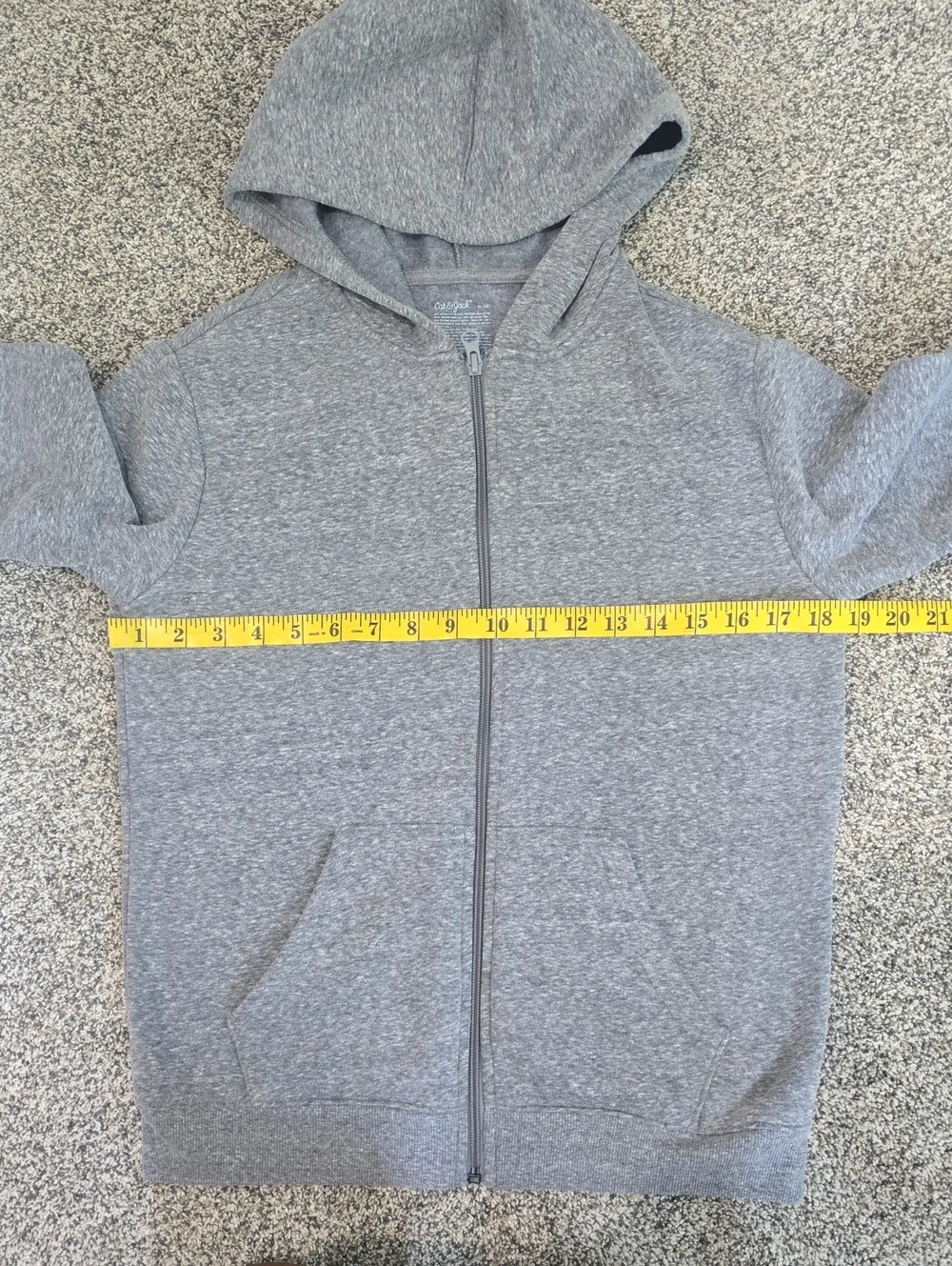 Boys Size XL Bundle Blue Rain Jacket & Grey Full Zip Hooded Sweatshirt